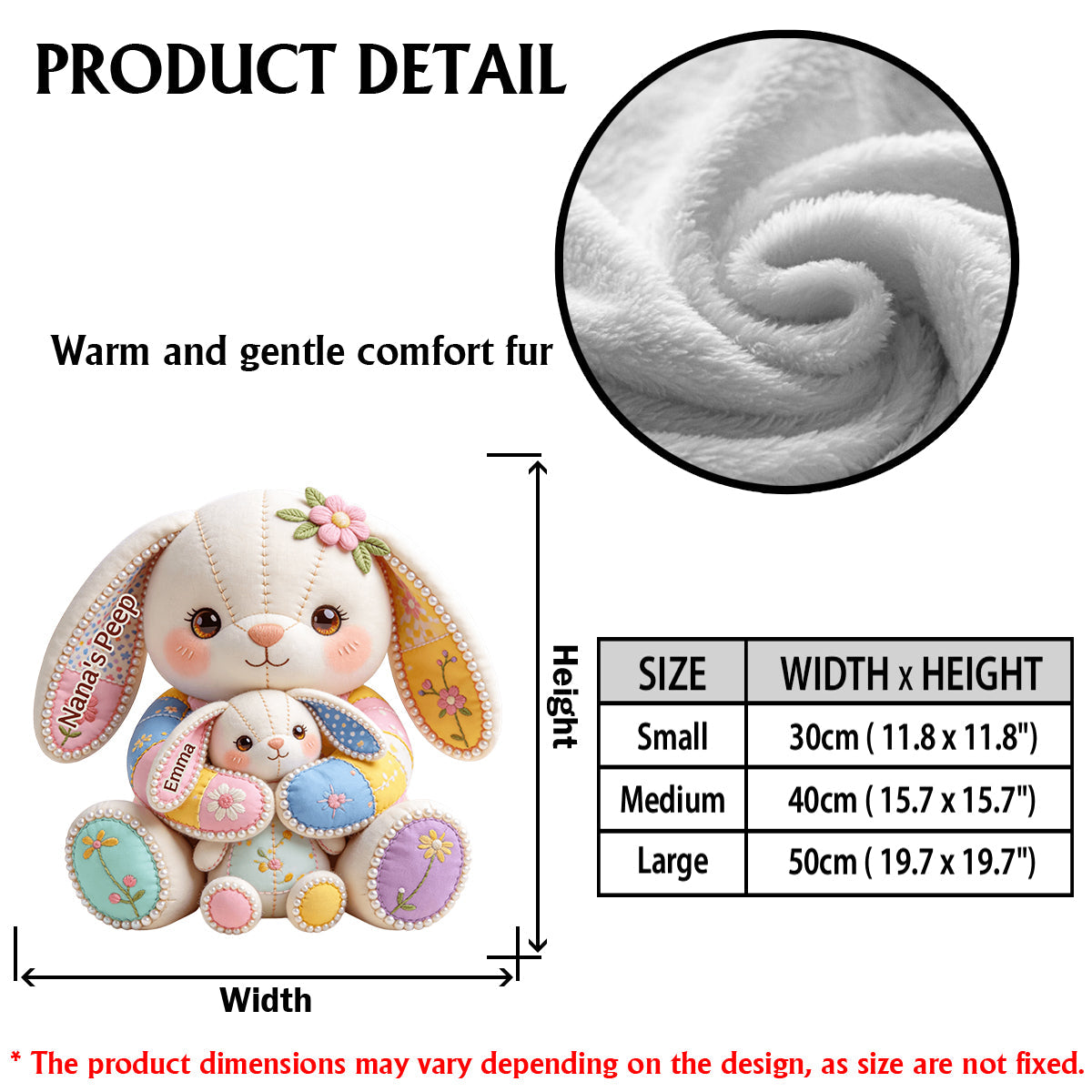 Coussin en fausse fourrure premium personnalisé « Grandma's Peeps »