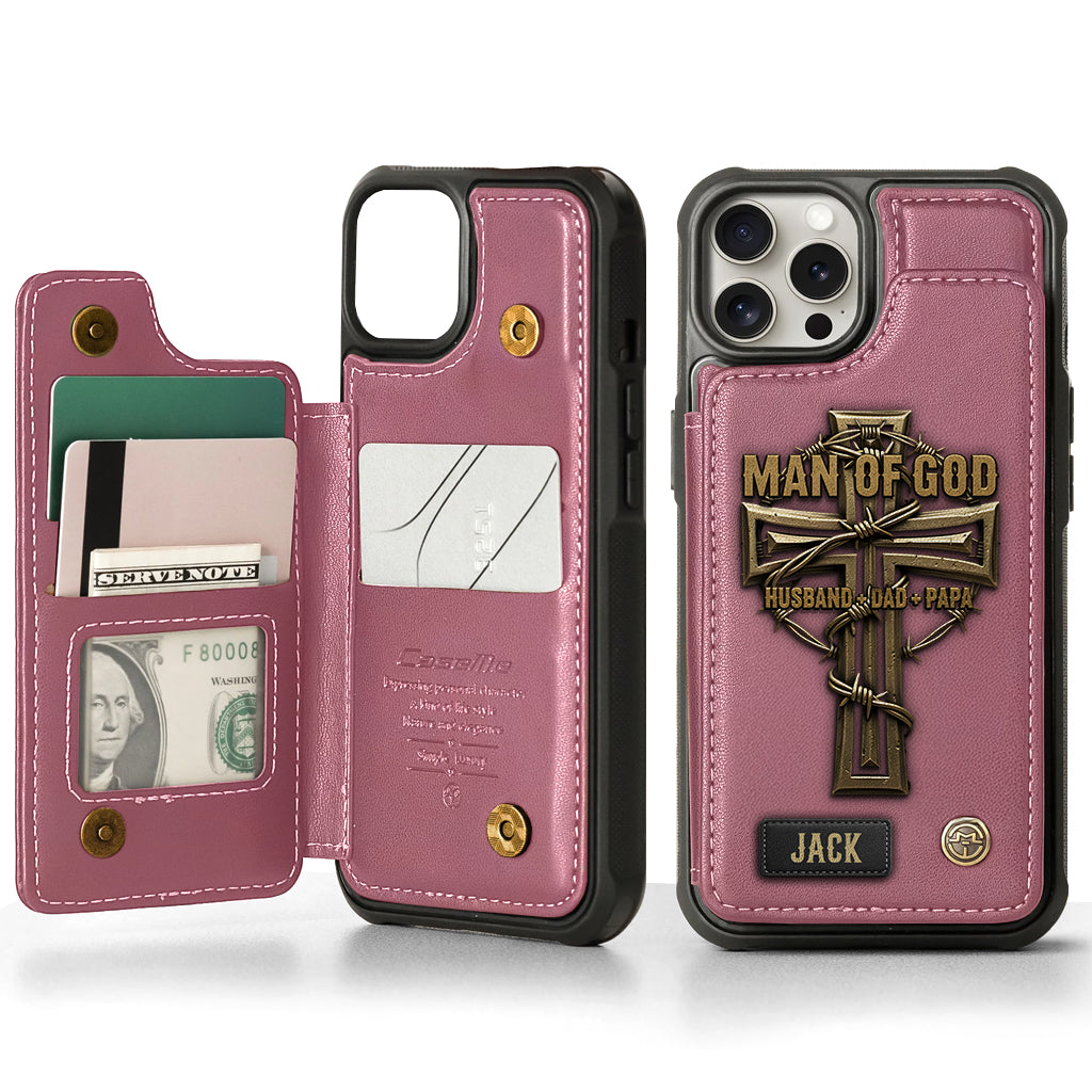 Homme de Dieu - Étui portefeuille chrétien personnalisé pour téléphone