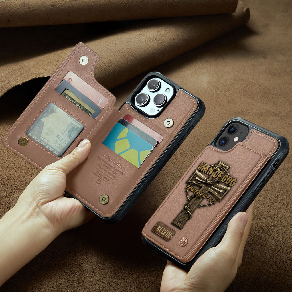 Homme de Dieu - Étui portefeuille chrétien personnalisé pour téléphone