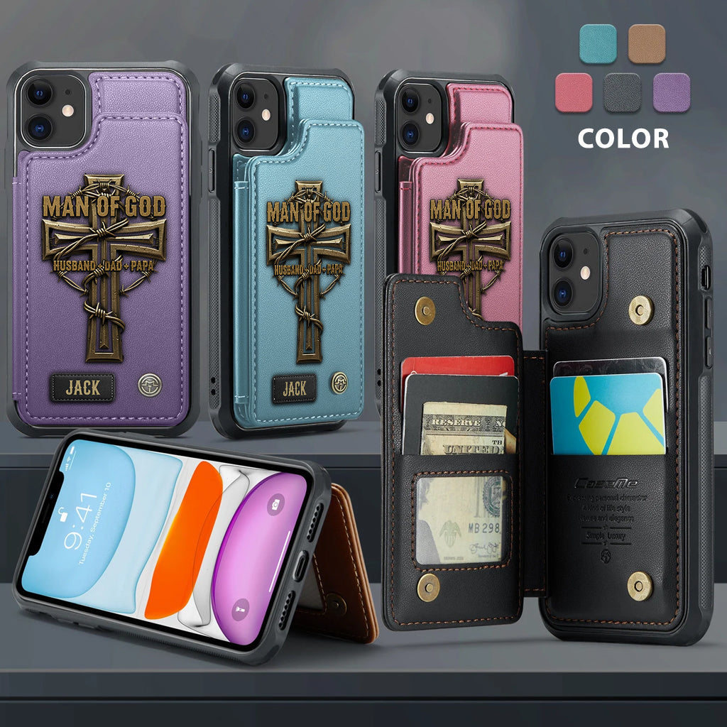 Homme de Dieu - Étui portefeuille chrétien personnalisé pour téléphone