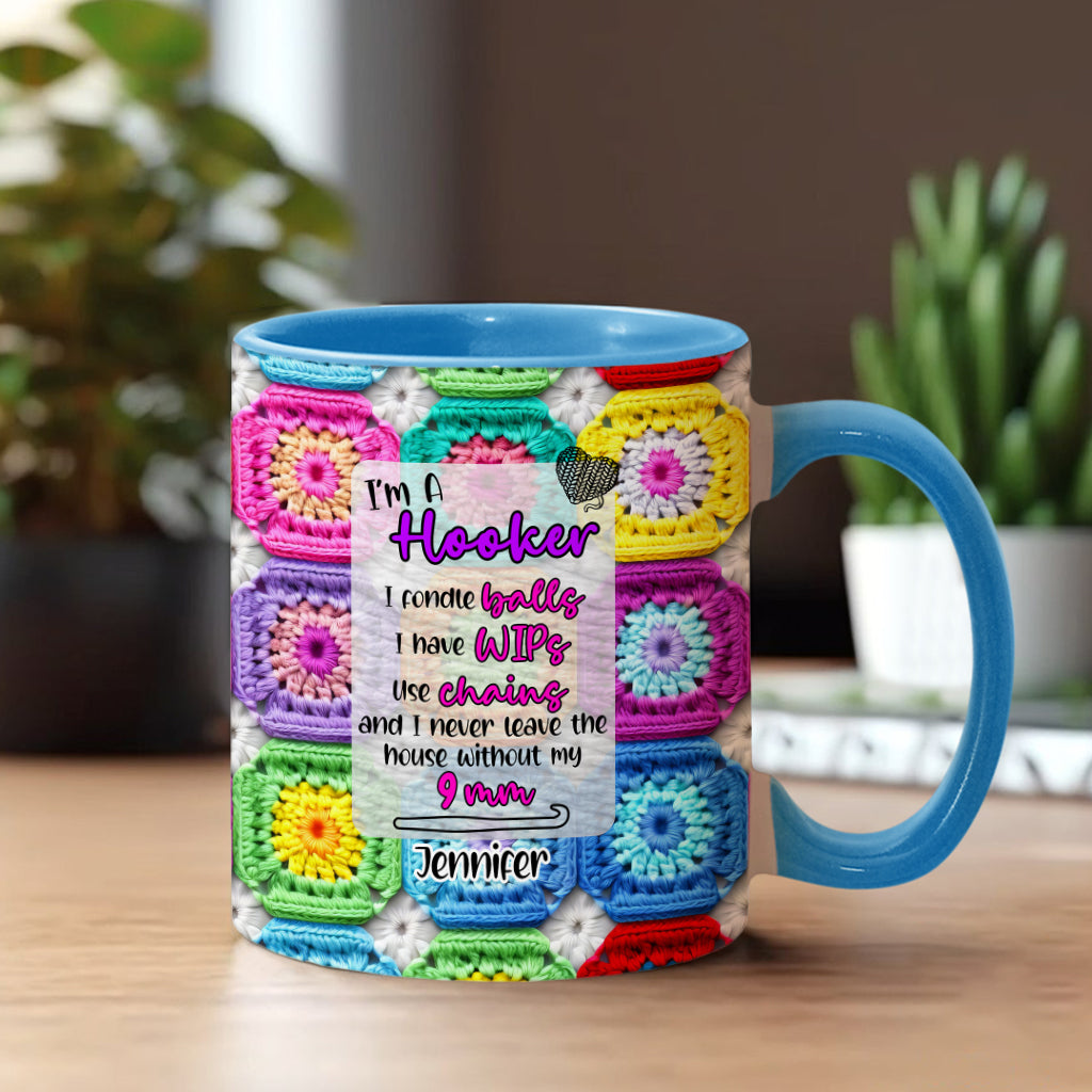 Cadeau pour les passionnés de crochet - Mug personnalisé à motif crochet