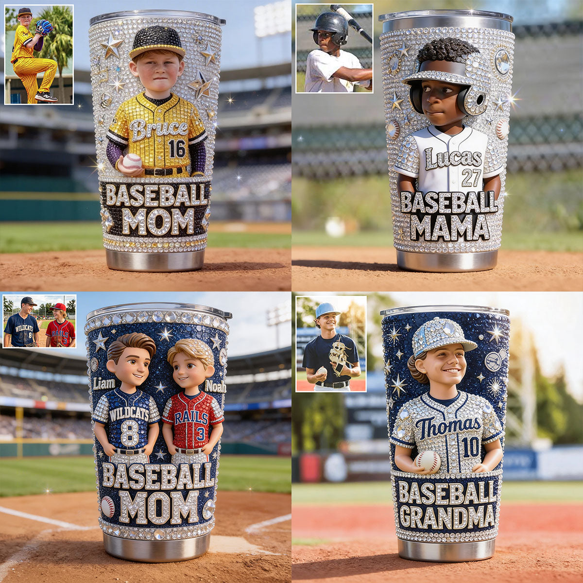 Maman de Baseball, Grand-mère - Tasse de Baseball Personnalisée