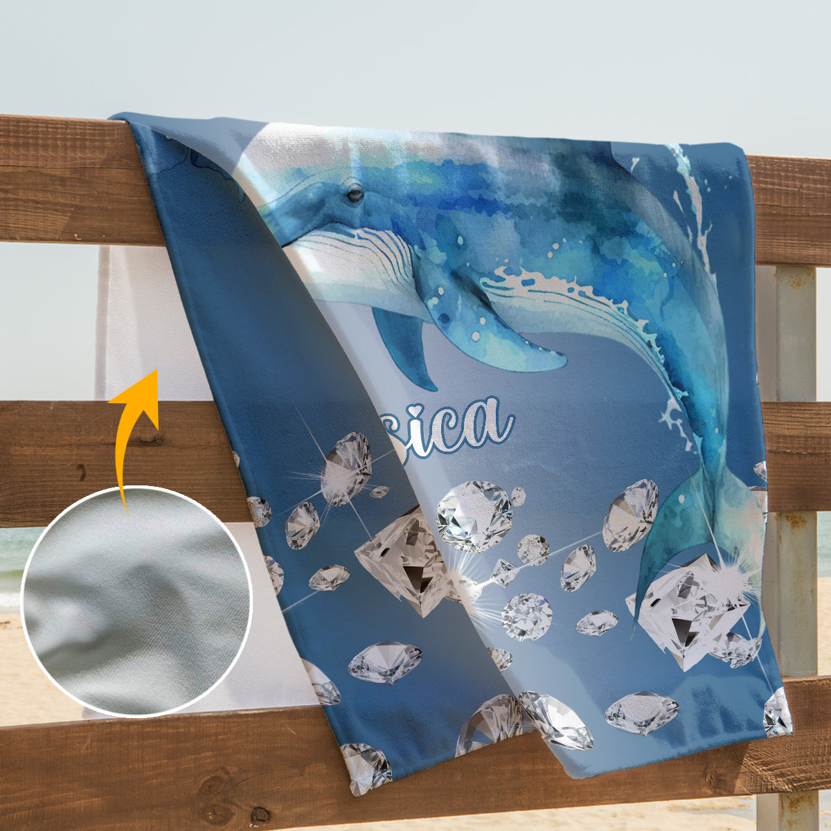 Beutiful Dolphins - Personalized Dolphin Quick-dry Beach Towel/ Bath Towel