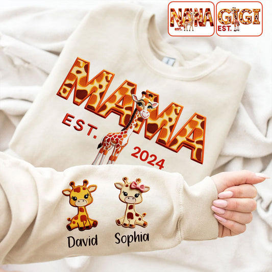 T-shirt personnalisé « Maman Girafe » - T-shirt intégral