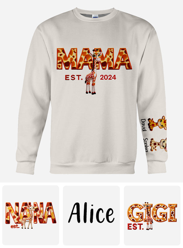 T-shirt personnalisé « Maman Girafe » - T-shirt intégral