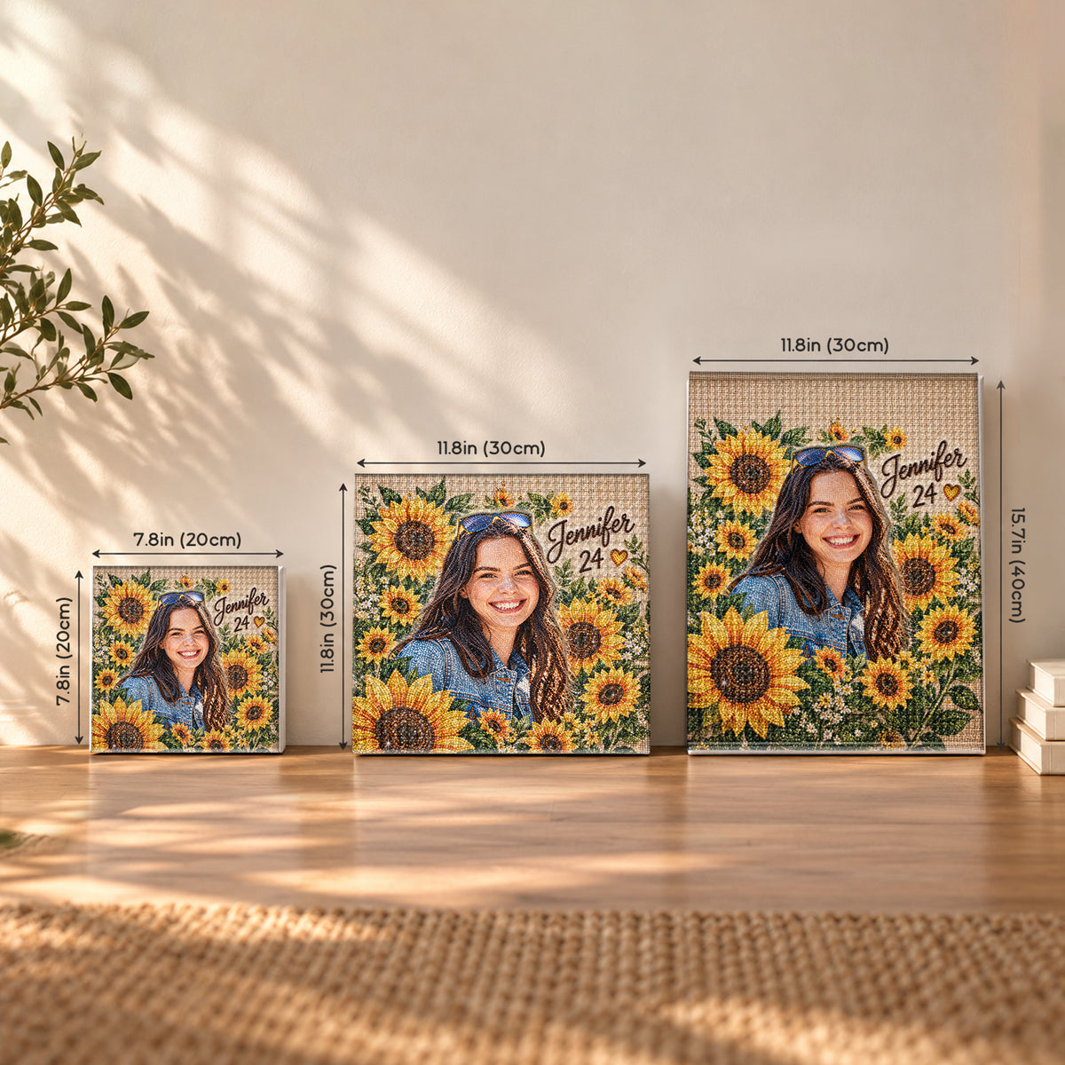 Cadeau d'anniversaire Art Floral - Kit de Peinture Diamant Personnalisé