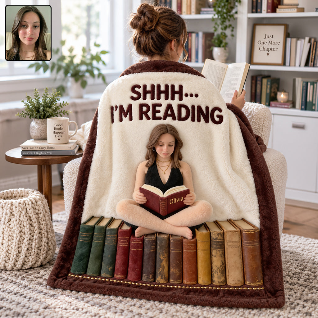 Shhh… I’m Reading - Personalized Book Blanket