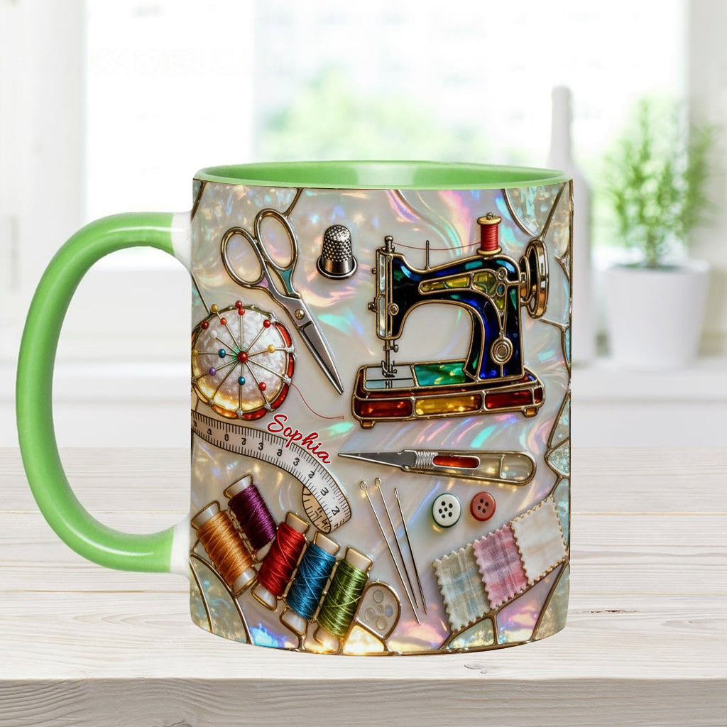 J'adore coudre - Mug et sous-verre personnalisés sur le thème de la couture