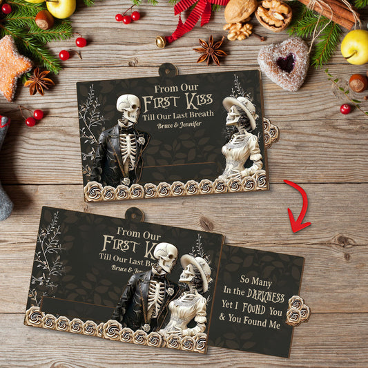 De notre premier baiser - Ornement coulissant personnalisé pour couple