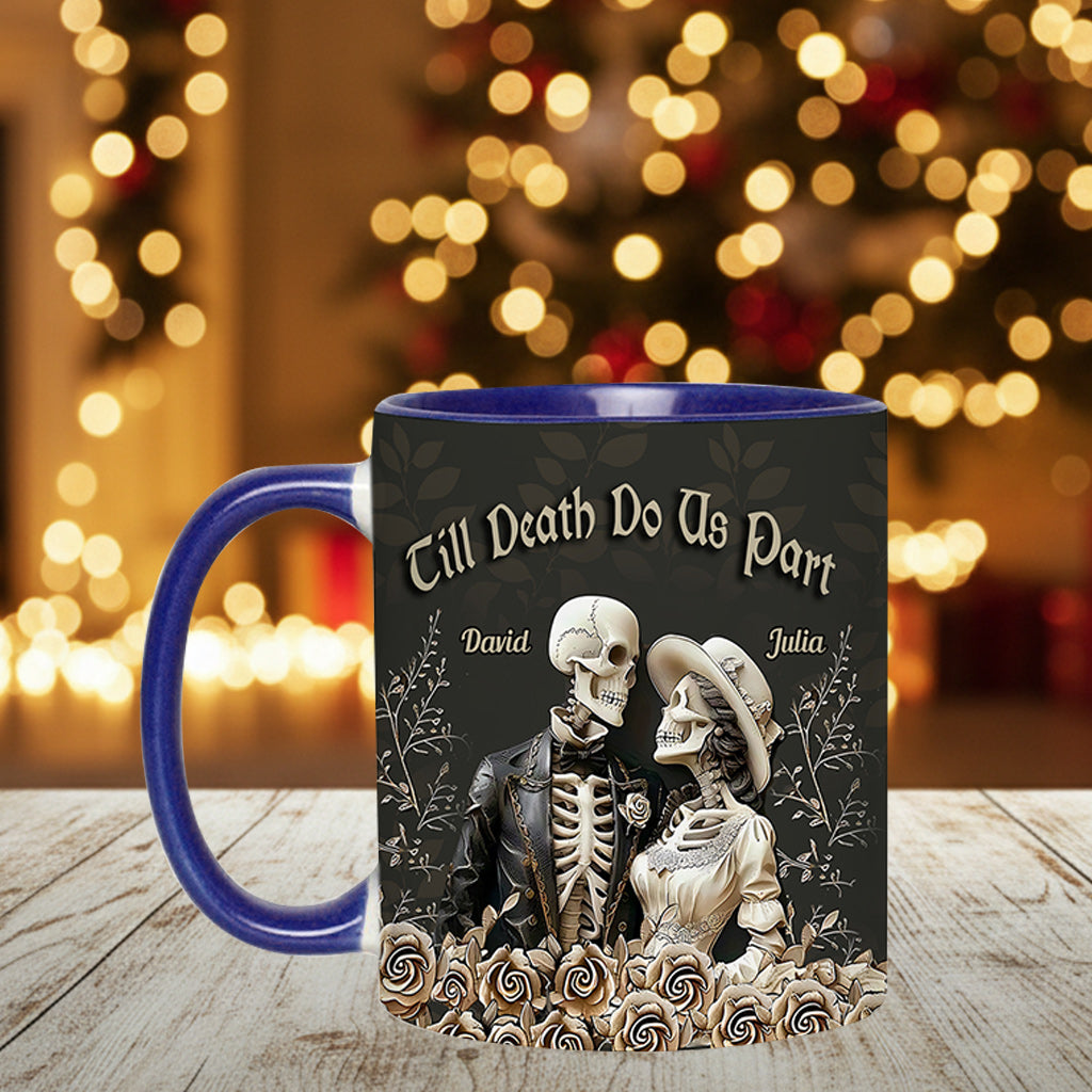 Jusqu'à ce que la mort nous sépare – Mug cadeau de Noël personnalisé pour les couples