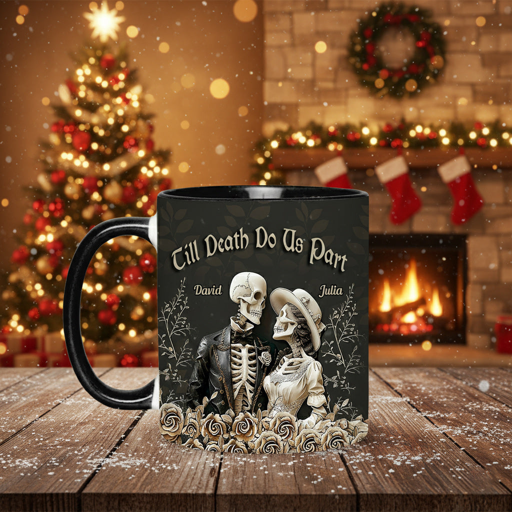Jusqu'à ce que la mort nous sépare – Mug cadeau de Noël personnalisé pour les couples