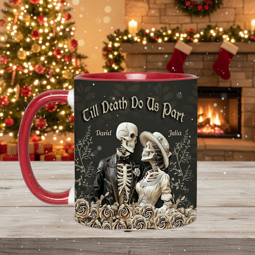 Jusqu'à ce que la mort nous sépare – Mug cadeau de Noël personnalisé pour les couples
