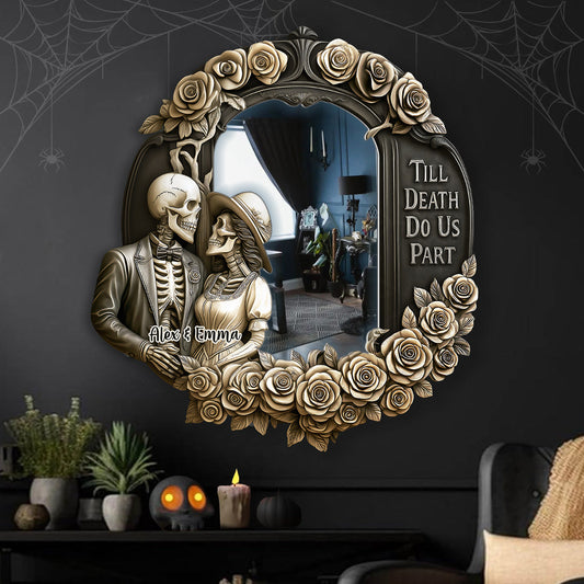 Til Death Do Us Part - Personalized Skull Wall Hanging Mirror