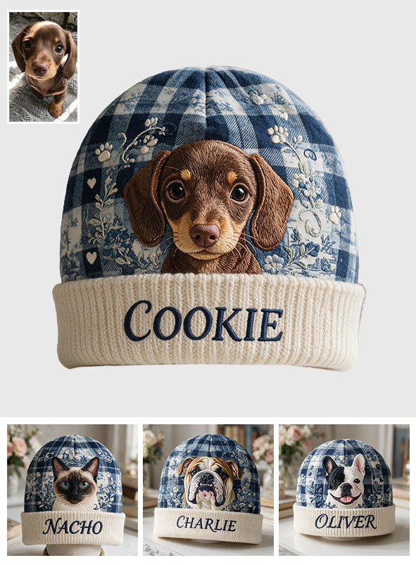 Chapeau Beanie Personnalisé Toile De Jouy pour Chien
