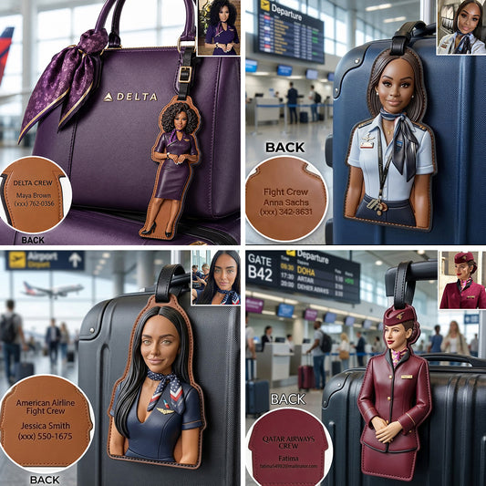Étiquette de Bagages Personnalisée - Étiquette de Vol Attendant Personnalisée