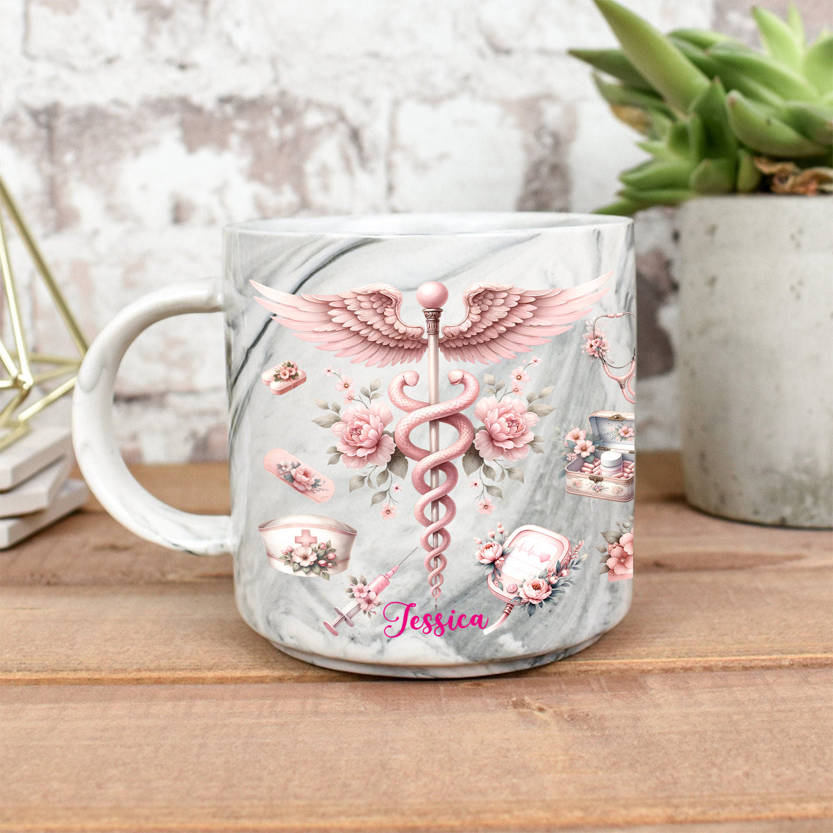 Proud Nurse - Personalized Nurse Marble Mug