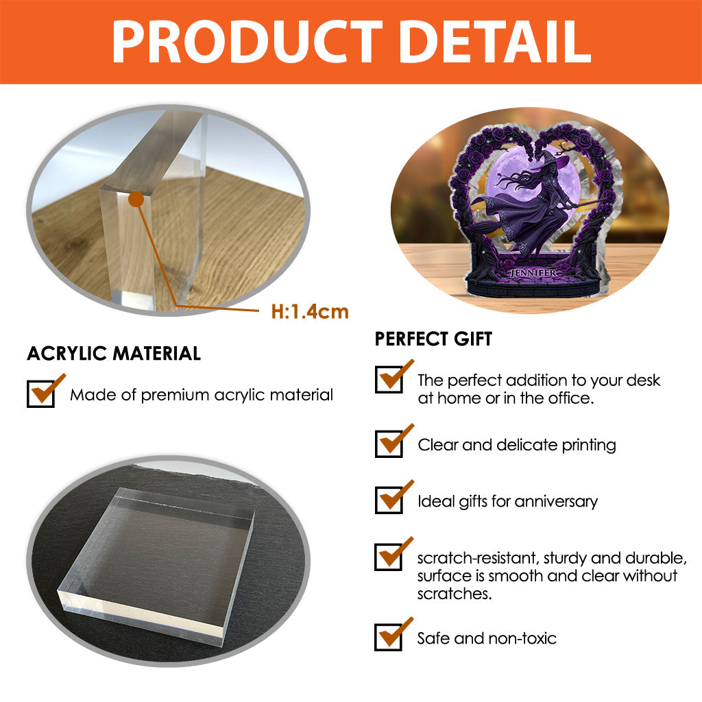 Mysterious Witch - Personalized Witch Custom Shaped Acrylic Plaque