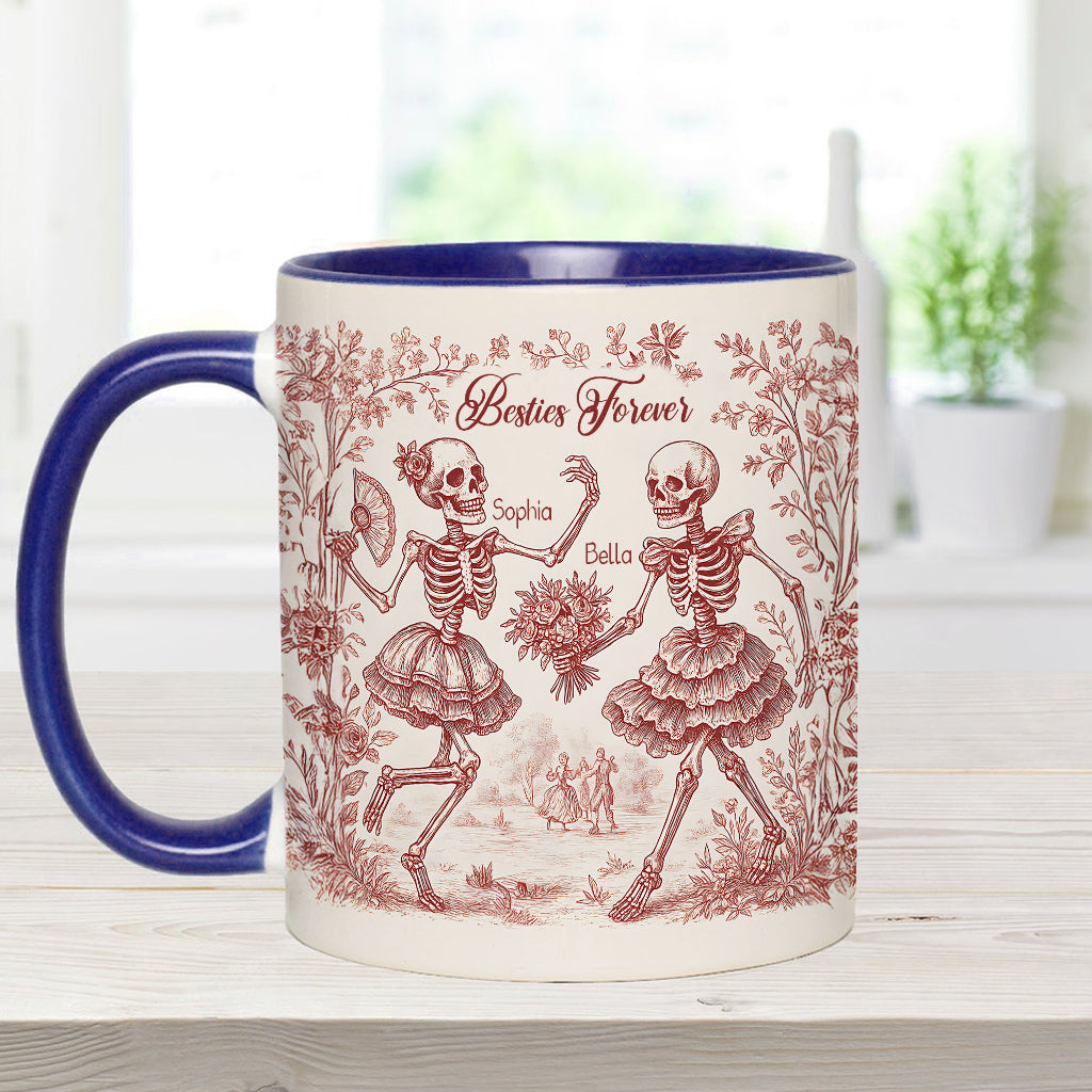 Bestie Forever Toile de Jouy - Personalized Bestie Accent Mug