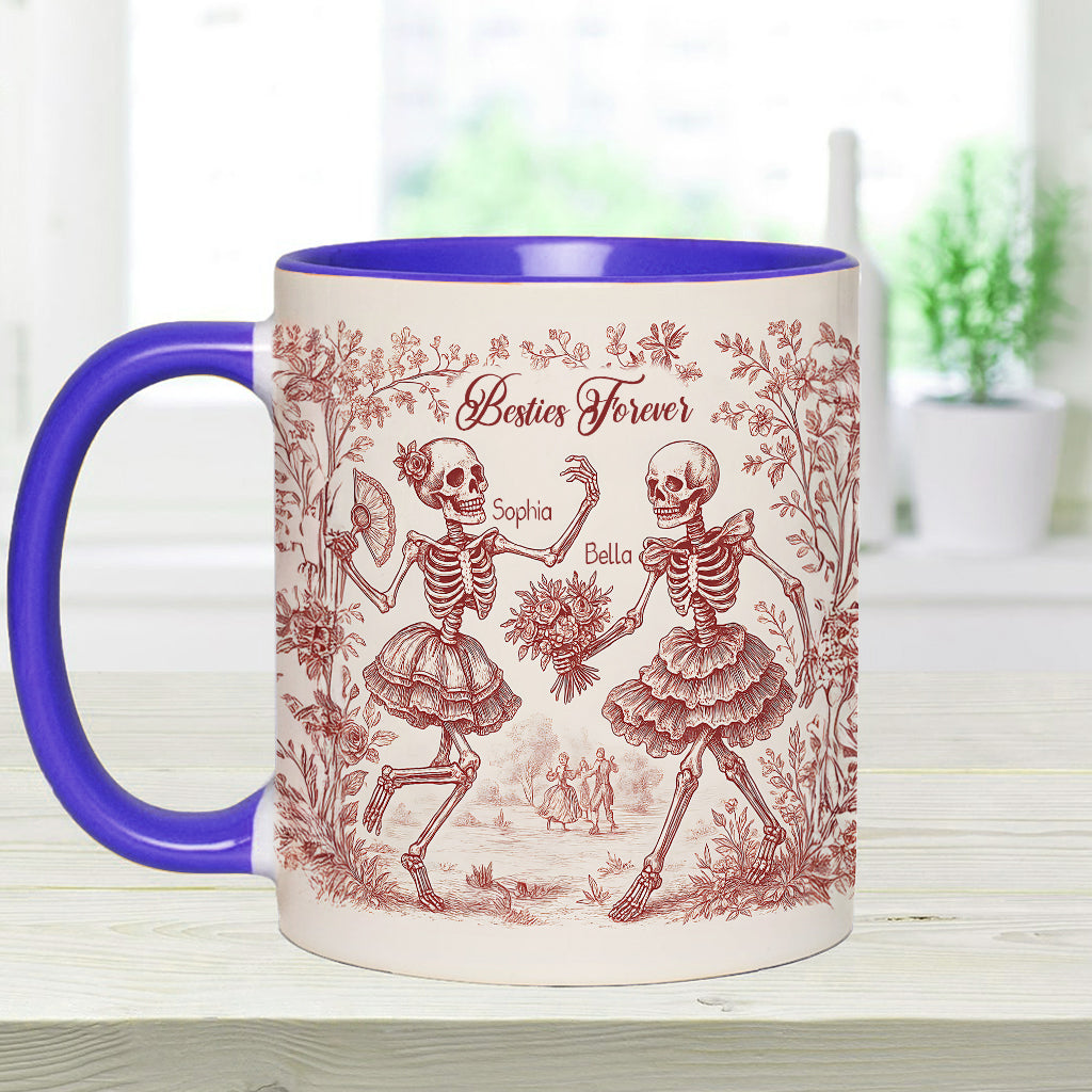 Bestie Forever Toile de Jouy - Personalized Bestie Accent Mug