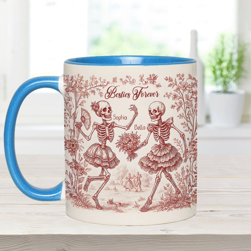 Bestie Forever Toile de Jouy - Personalized Bestie Accent Mug