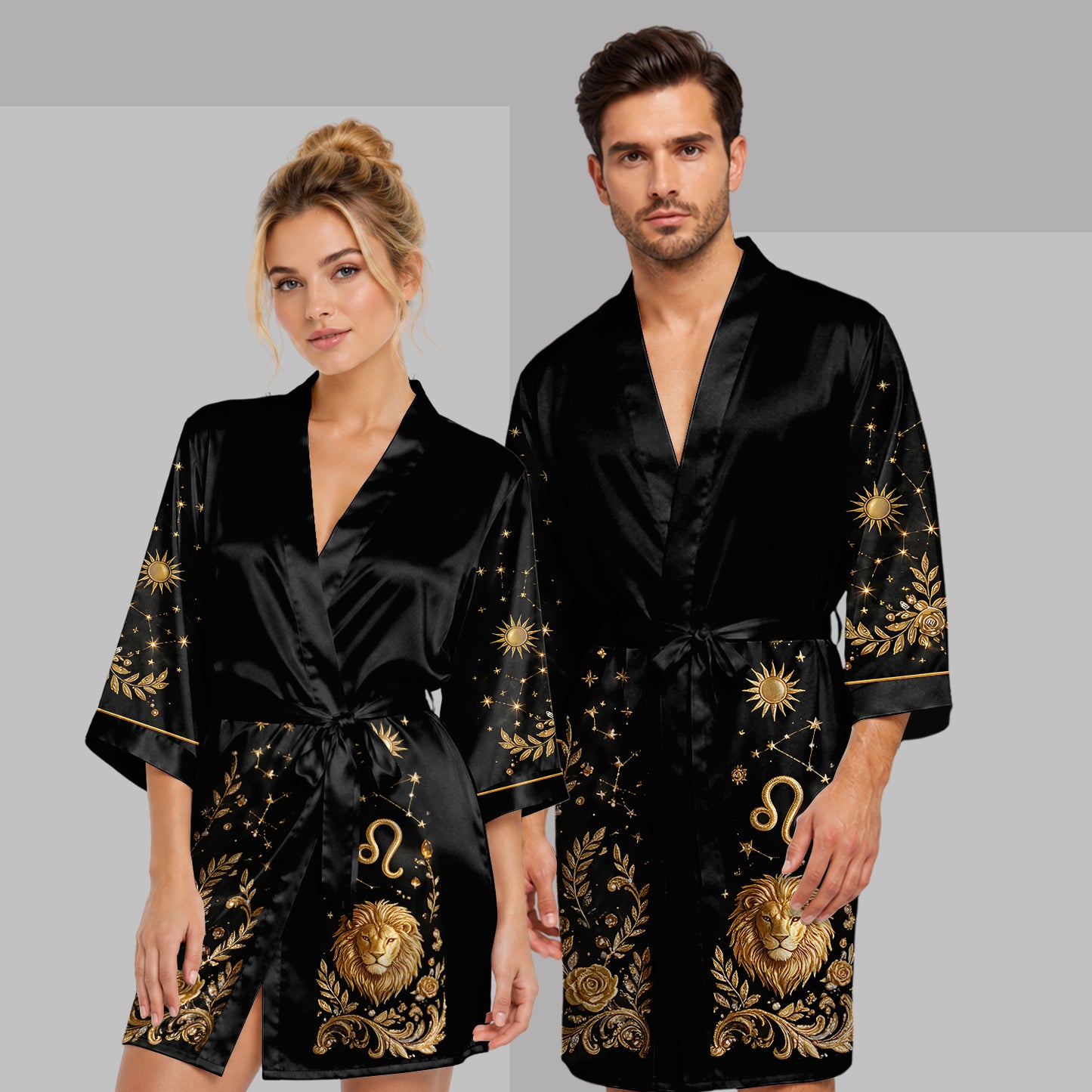 Zodiac Sign Luxury Rope - Personalized Horoscope Satin Robe
