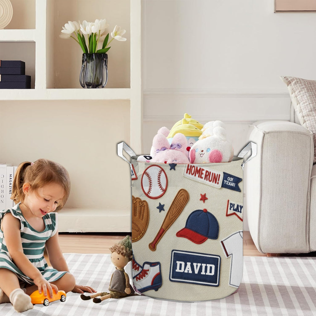 J'adore le baseball - Panier de rangement personnalisé pour balles de baseball