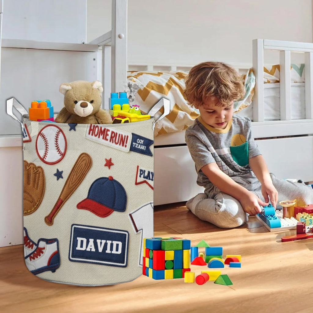 J'adore le baseball - Panier de rangement personnalisé pour balles de baseball