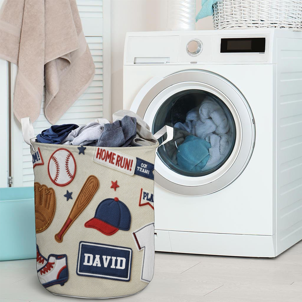 J'adore le baseball - Panier de rangement personnalisé pour balles de baseball