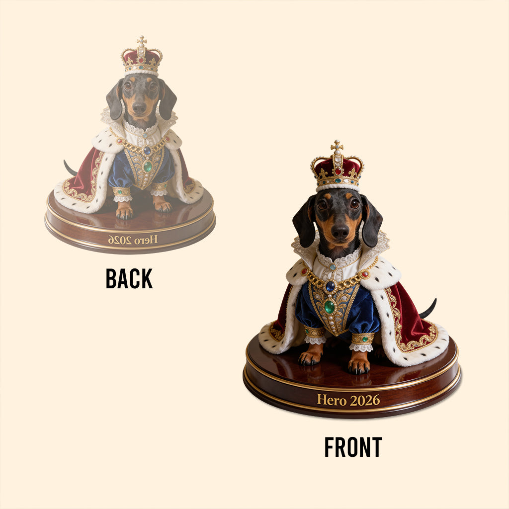 Personnalisé à partir de photos, style royal, cadeau pour amoureux des animaux - Plaque acrylique personnalisée en forme de chien