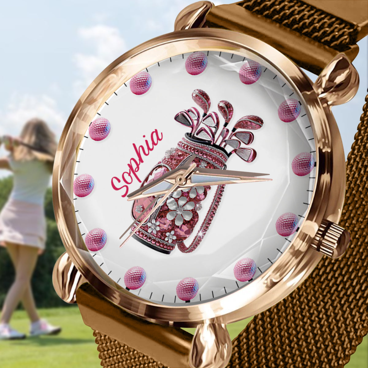 Just A Girl Who Loves Golf - Personalized Golf Women Hand Watch