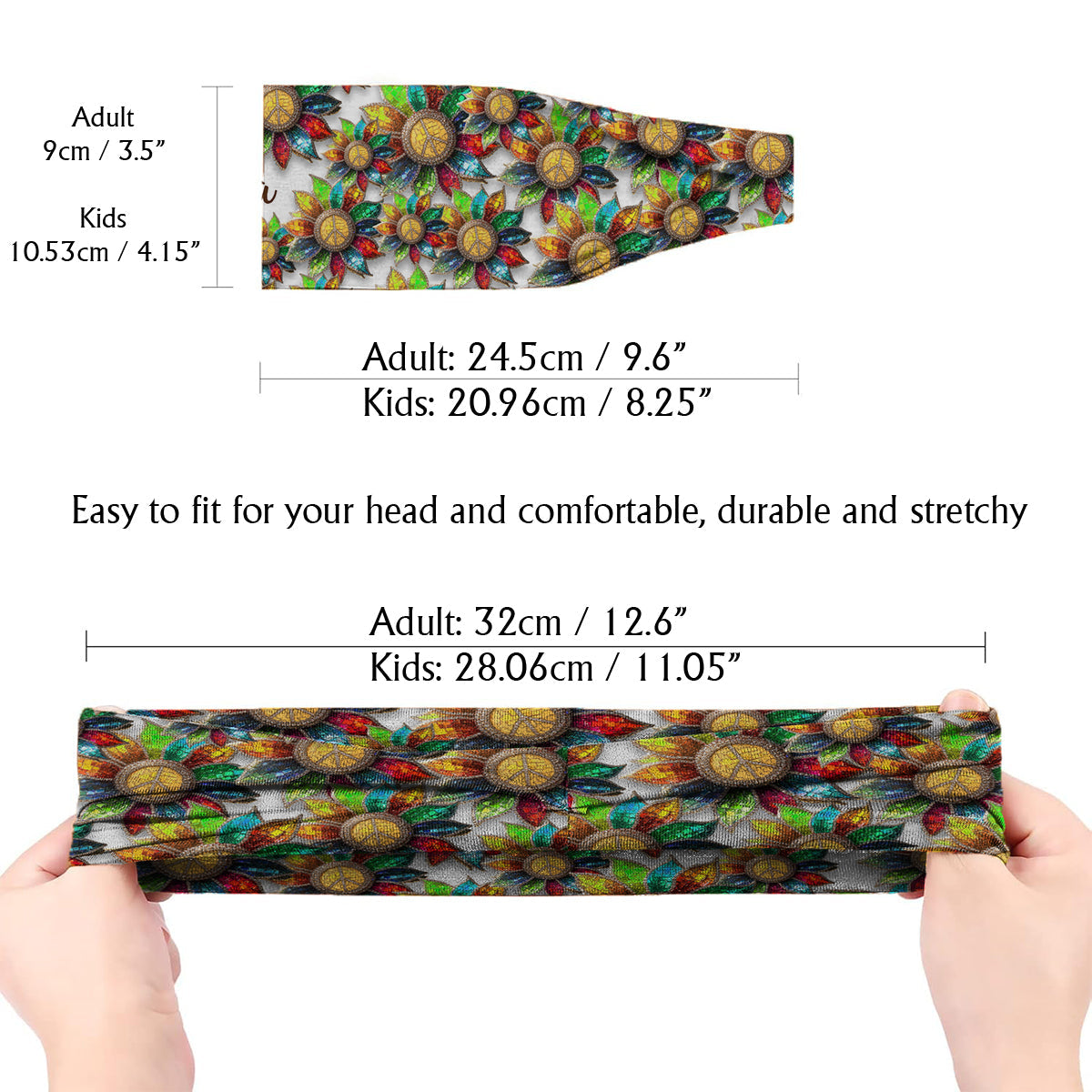 Hippie Soul - Bandeau/Turban unisexe hippie personnalisé