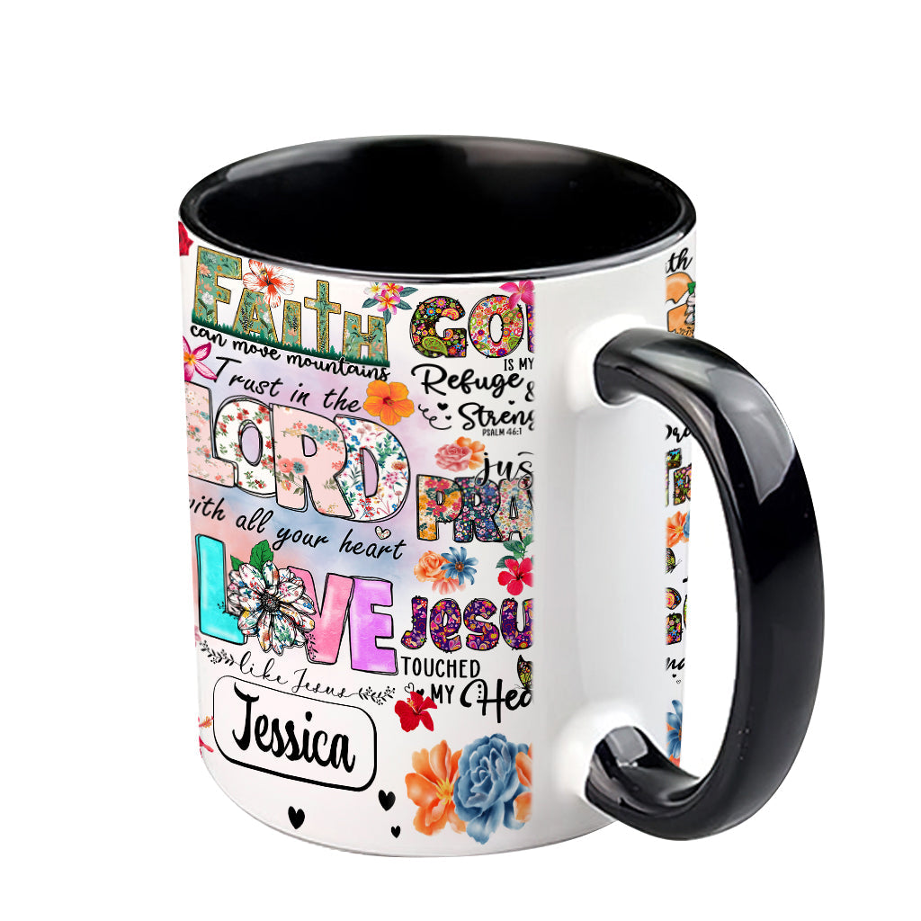 Priez, attendez, ayez confiance - Mug chrétien personnalisé