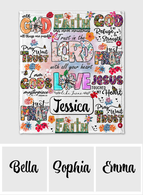 Priez, attendez, ayez confiance - Couverture chrétienne personnalisée