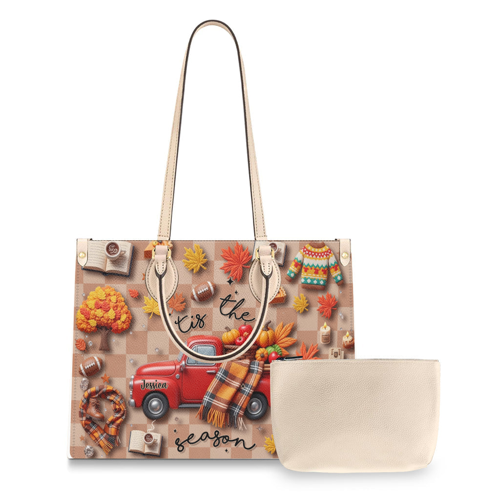 C'est la saison - Sac à main en cuir personnalisé pour l'automne