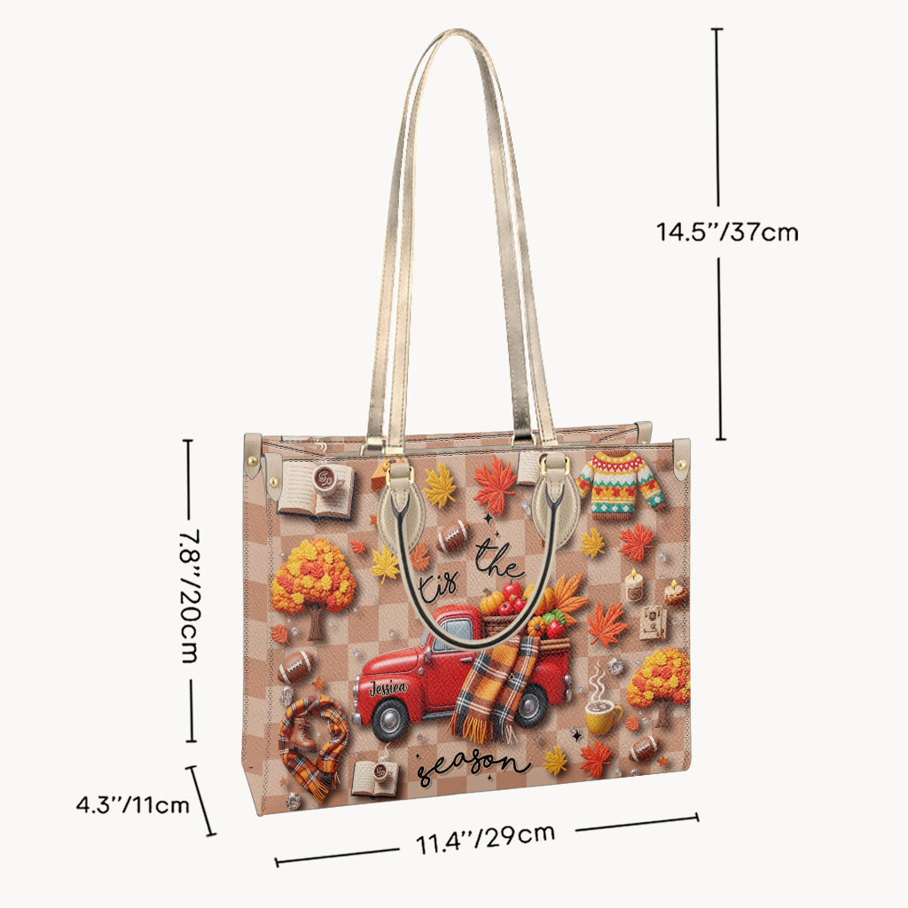C'est la saison - Sac à main en cuir personnalisé pour l'automne