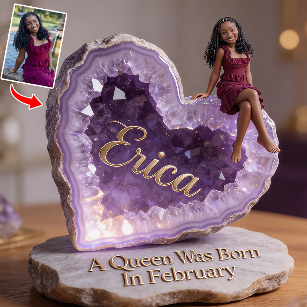 Any Photo Birthstone Queen - Personalized Birth Stone Custom Shaped Acrylic Plaque