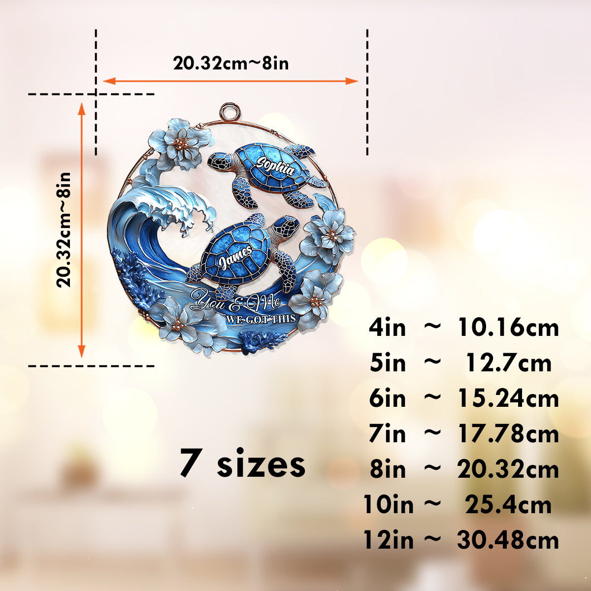 You & Me We Got This - Personalized Turtle Window Hanging Suncatcher Ornament