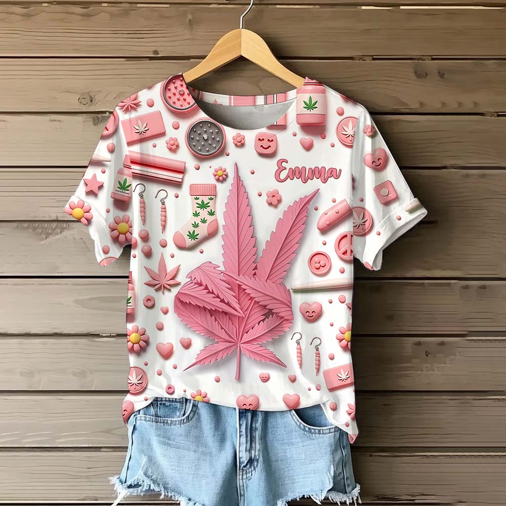 Il est 4h20 quelque part - T-shirt personnalisé « Weed All Over »