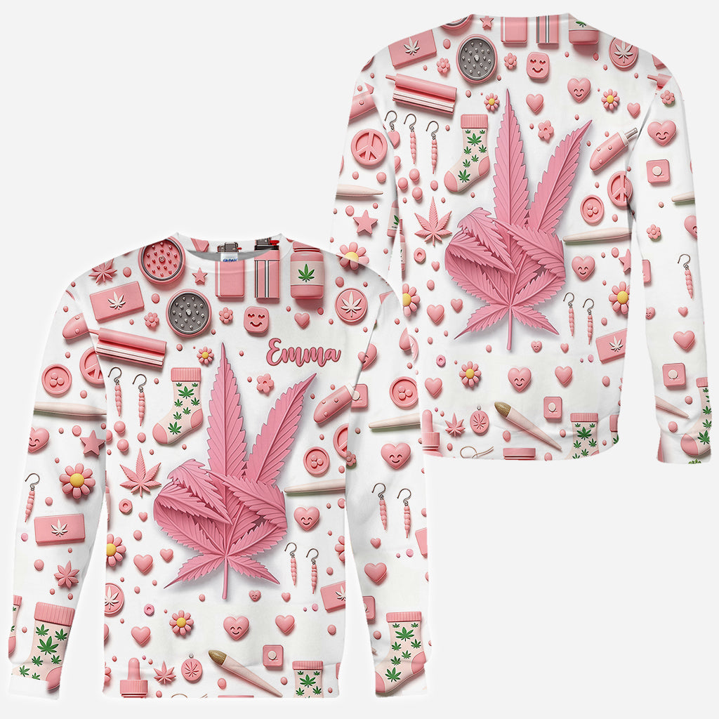 Il est 4h20 quelque part - T-shirt personnalisé « Weed All Over »