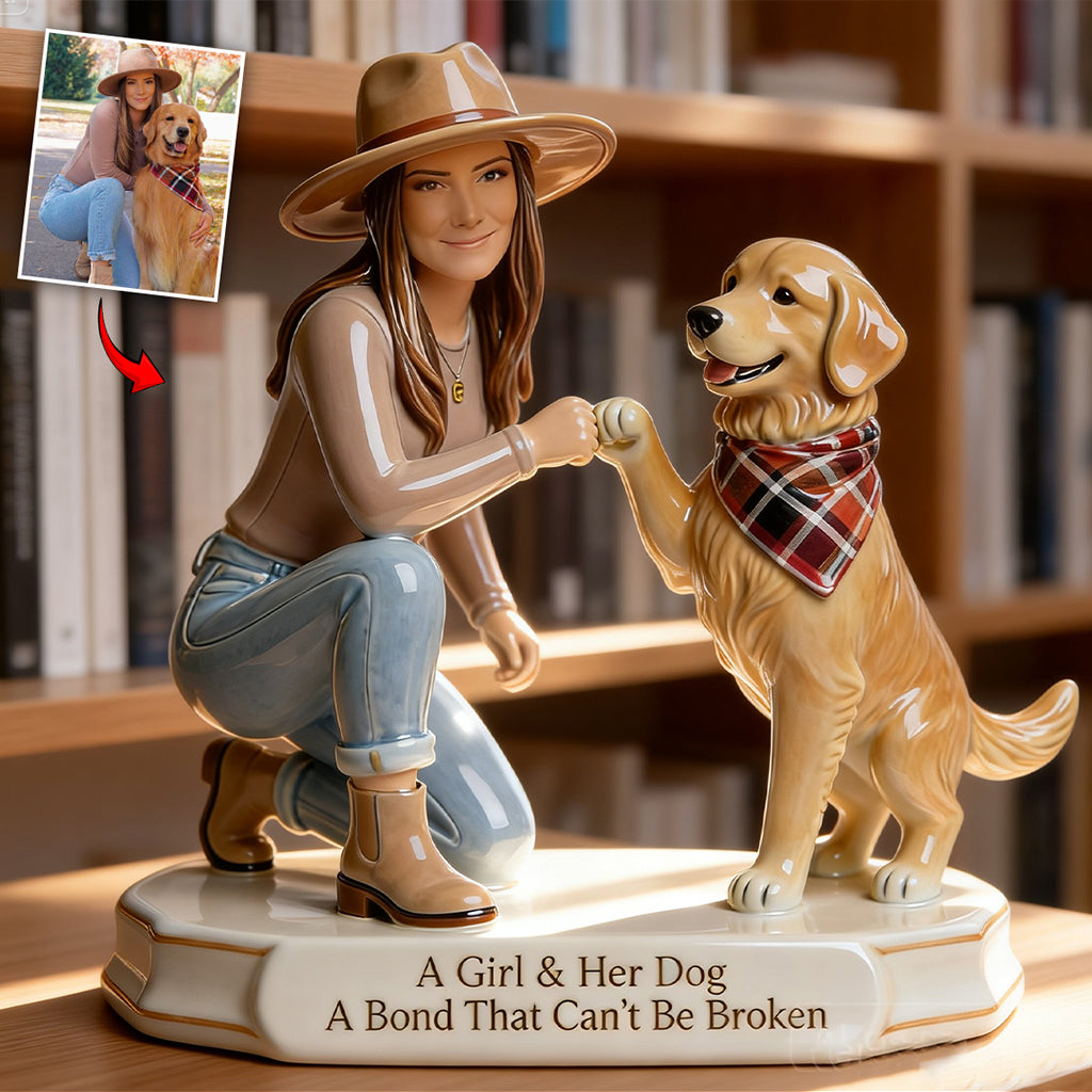 Un lien indéfectible - Plaque en acrylique personnalisée en forme de chien