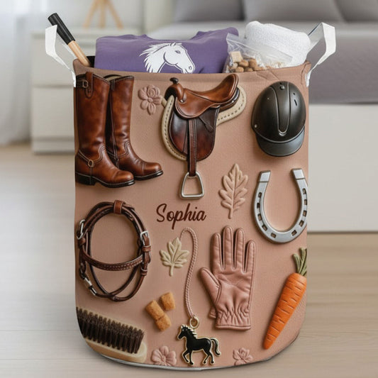 J'adore les chevaux - Panier de rangement personnalisé pour chevaux