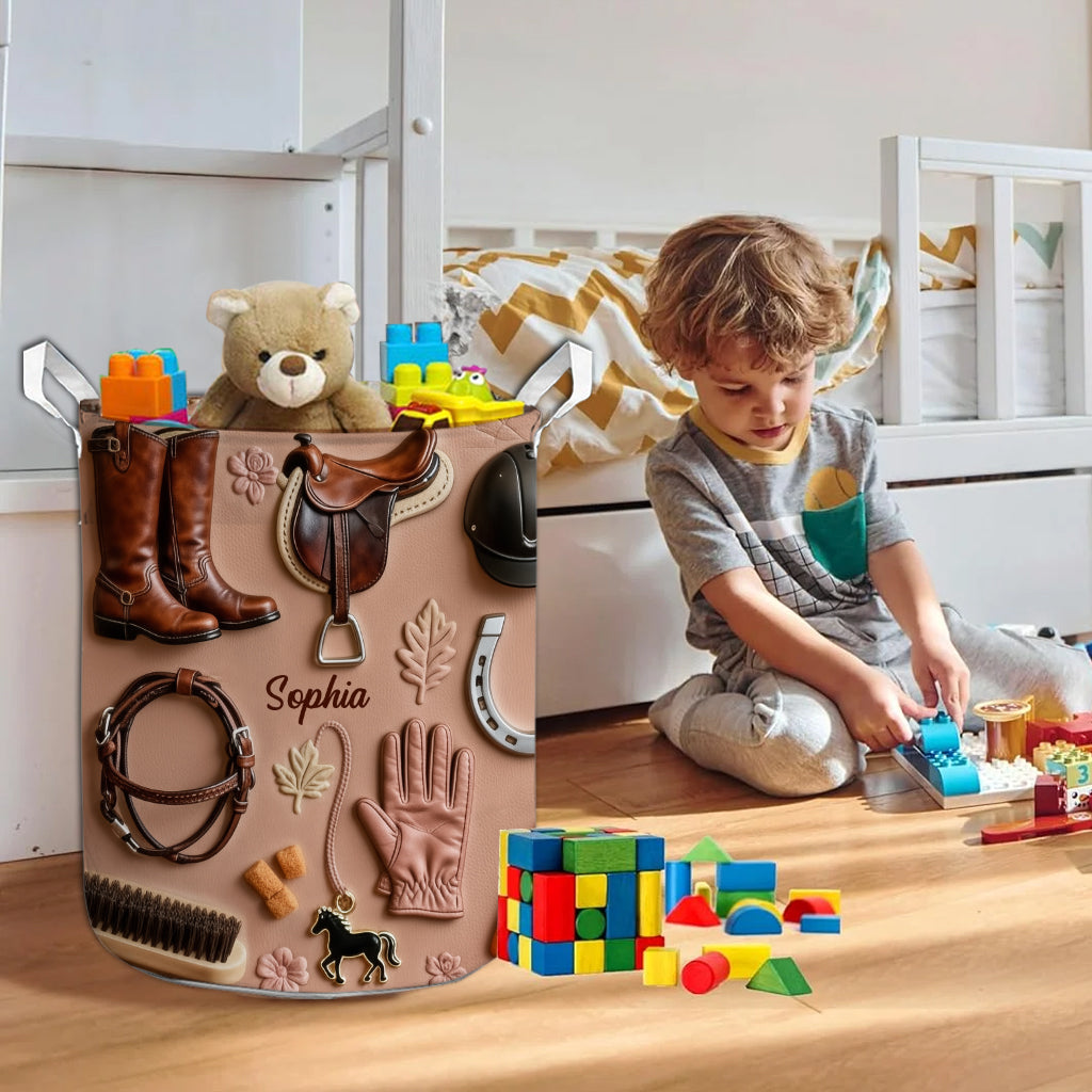 J'adore les chevaux - Panier de rangement personnalisé pour chevaux