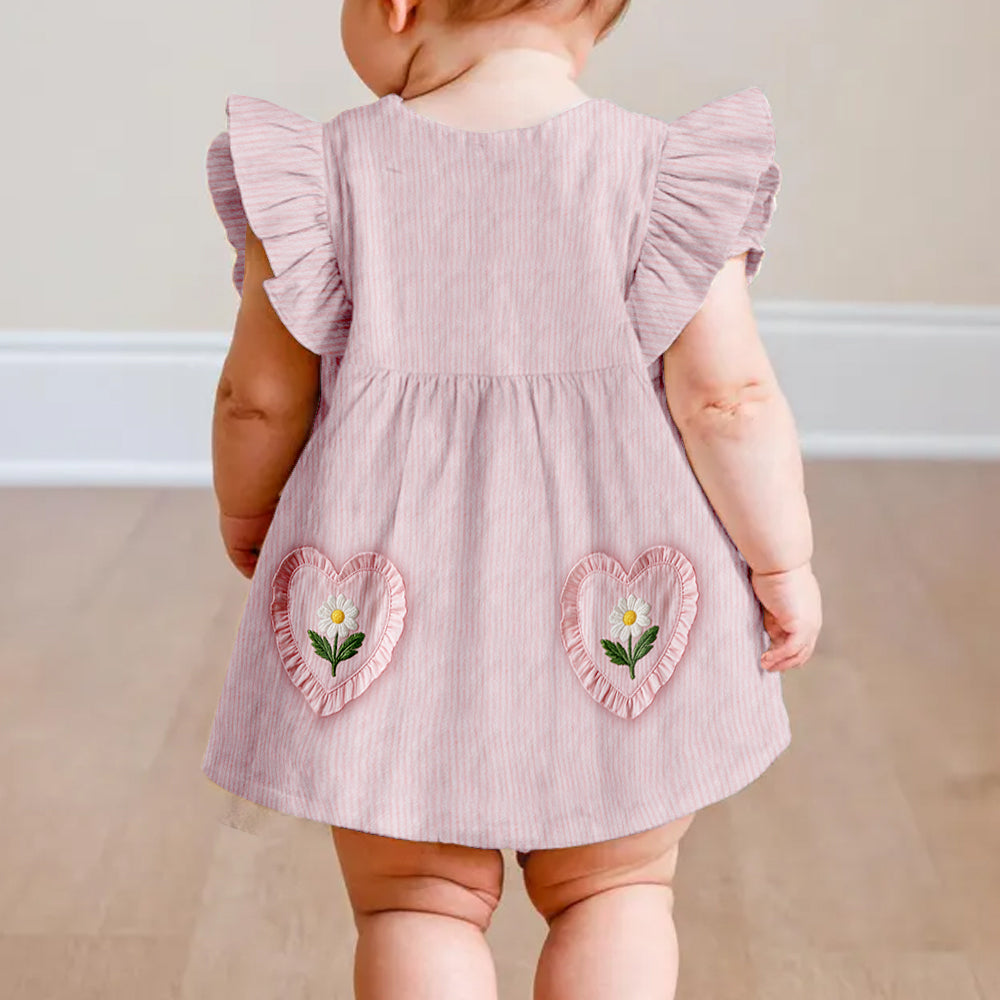 Custom Birth Month Flower Dress For Kid - Personalized Kid Kid Ruffle Sleeve Dress