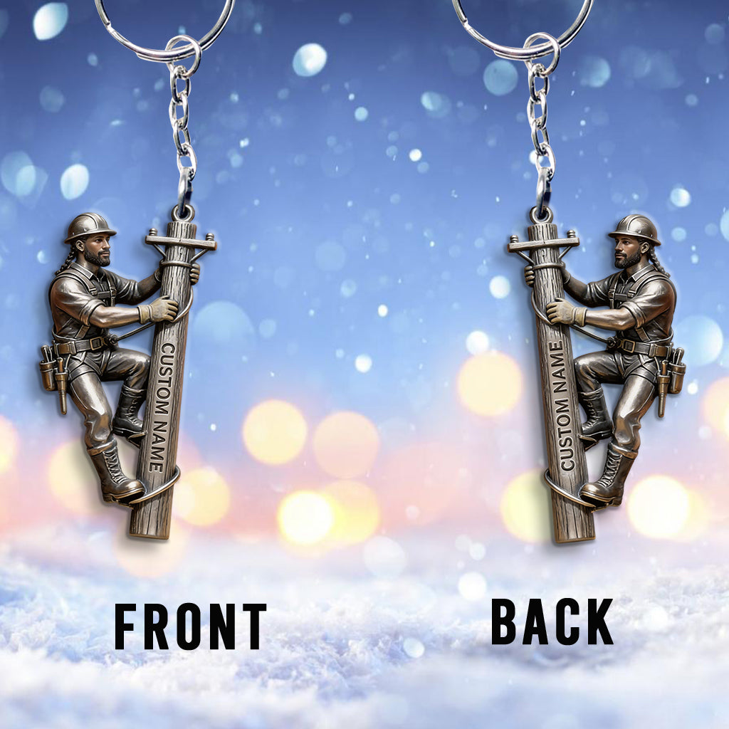 Custom Lineman Keychain From Any Photo - Personalized Lineman Keychain