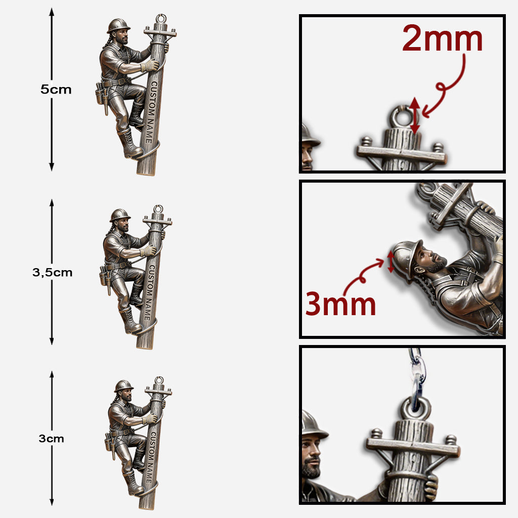 Custom Lineman Keychain From Any Photo - Personalized Lineman Keychain