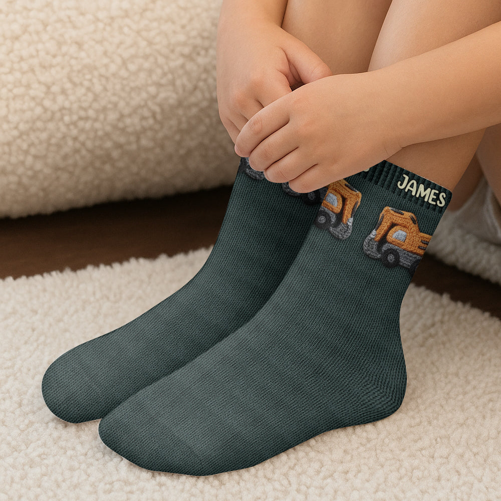 Machines de construction - Chaussettes personnalisées pour enfants