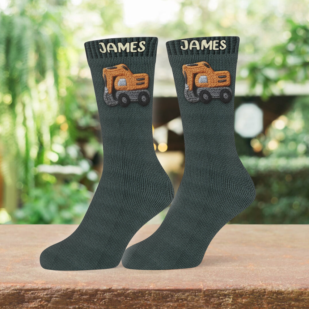Machines de construction - Chaussettes personnalisées pour enfants