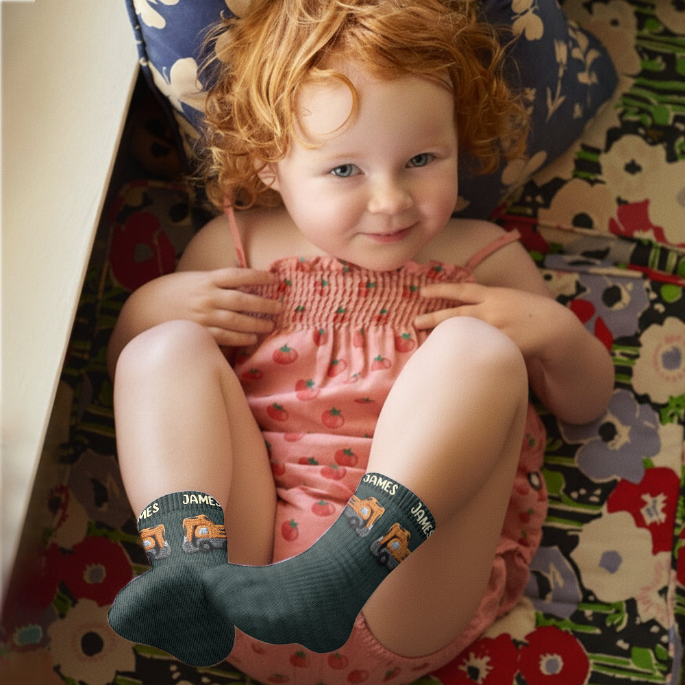 Machines de construction - Chaussettes personnalisées pour enfants