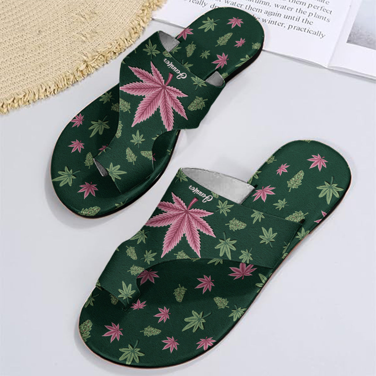 Stoner Chick - Personalized Weed Open Toe Sandals