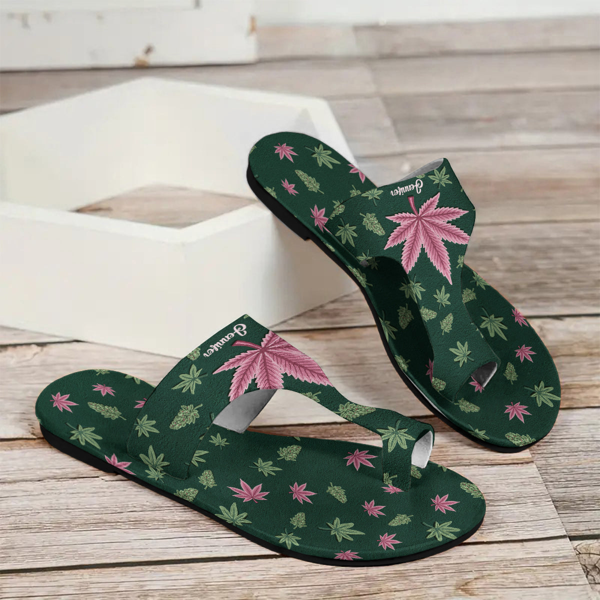Stoner Chick - Personalized Weed Open Toe Sandals